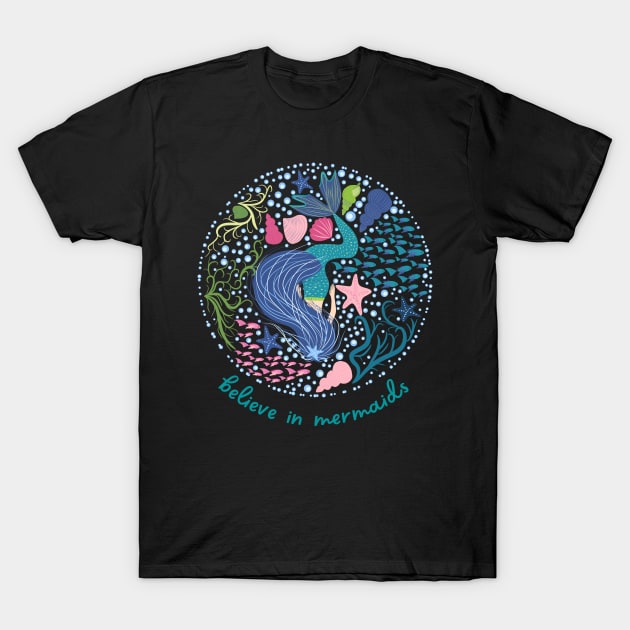 Mermaids T-Shirt T-Shirt by Melchi